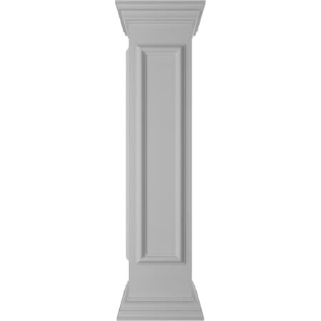 10W X 48H Corner Newel Post With Panel, Flat Capital & Base Trim (Installation Kit Included)